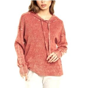 Michael Stars Kylo Red Hoodie - Large - Acid Washed Thermo